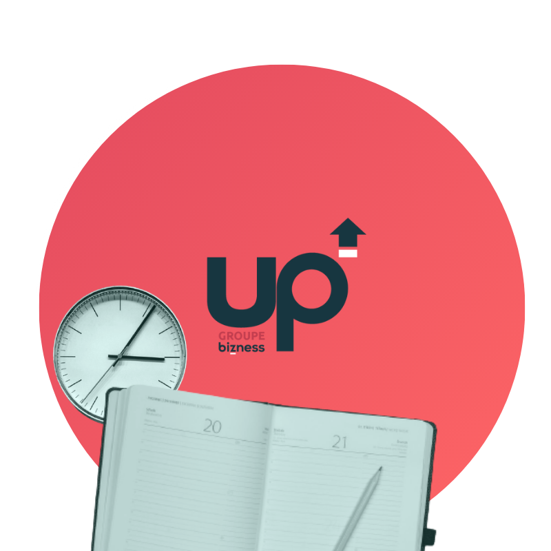 agenda horloge logo up bizness