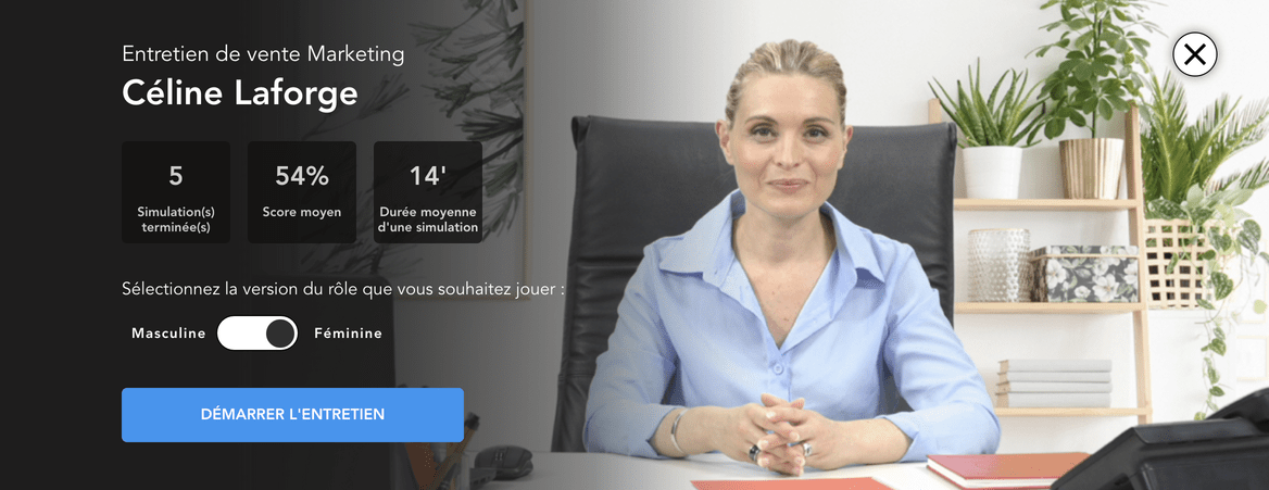 simulateur interactif femme blonde