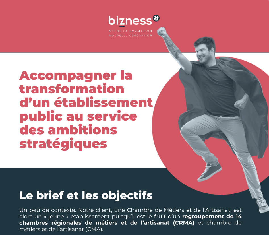 couverture cas client publique bizness homme super héro texte