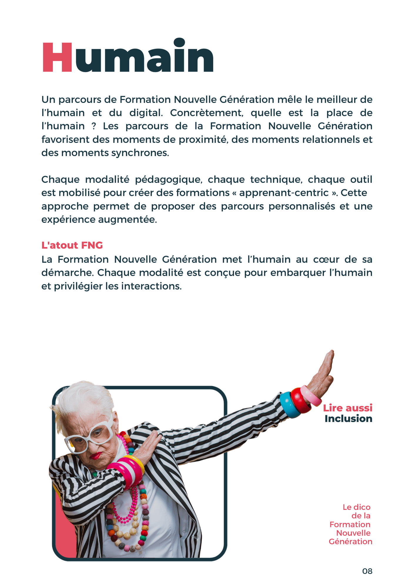 Dico de la FNG - Humain avec image mamie tailleur rayé